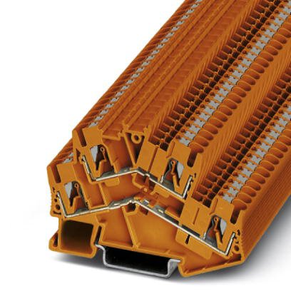 Phoenix Contact Multi-Level - Desk Design Terminal Block; PTTBS 2.5 OG ; 20A; 300V; 2-Level; #24 - #12; Push-In Connection; Orange